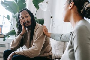 Man dealing with relapse in recovery